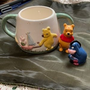 Disney Pooh cup Pooh and Eeyore China 3 piece